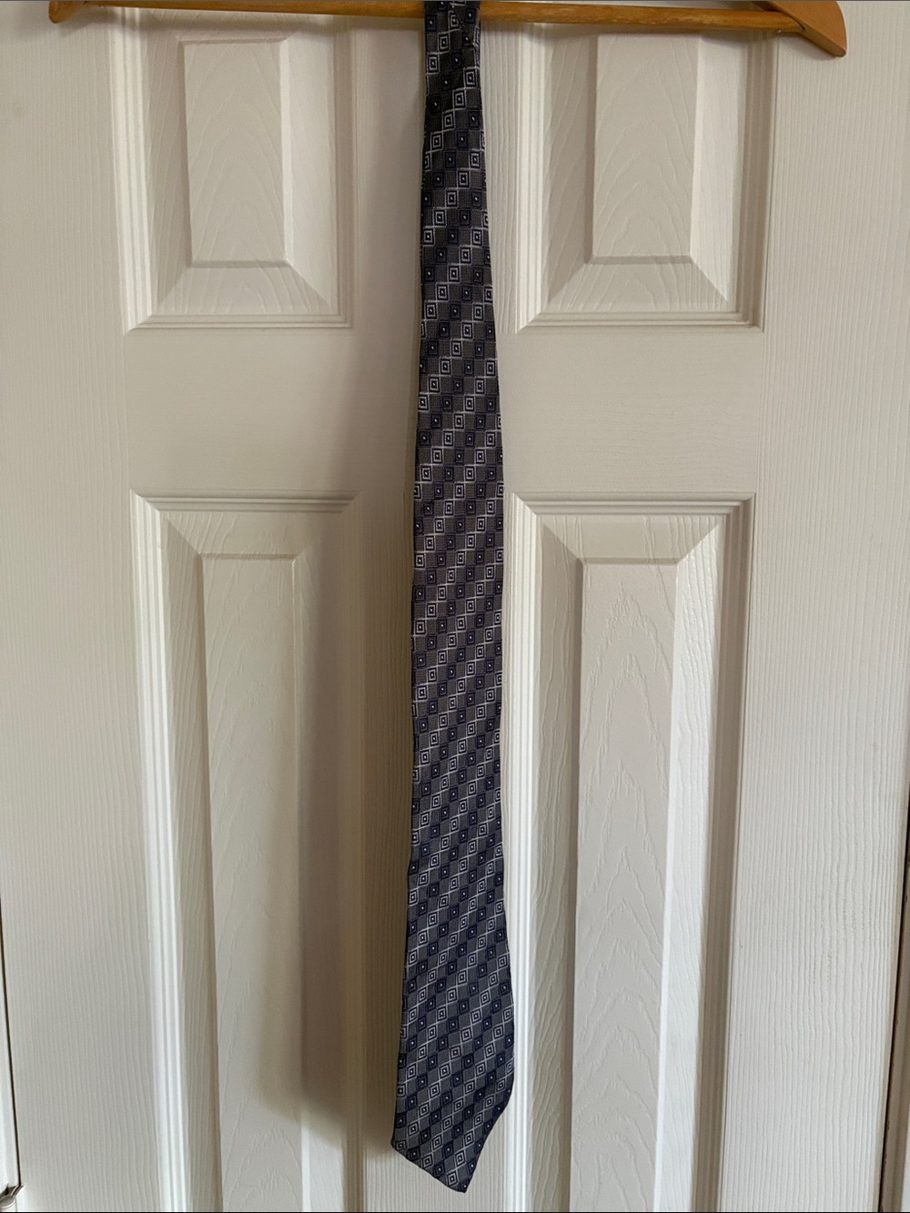Alexander Julian Gray Geometric Silk Tie